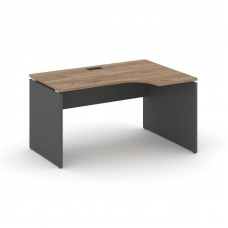 Style Project Стол рабочий эргоном. SN-D.SPA-021(R) Дуб Табак/Антрацит/Черная Заглушка 1380*800/980*