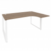Onix Стол эргономичный правый на О-образном м/к O.MO-SA-4 (R) Дуб Аризона/Металл Белый 1580*1180*750