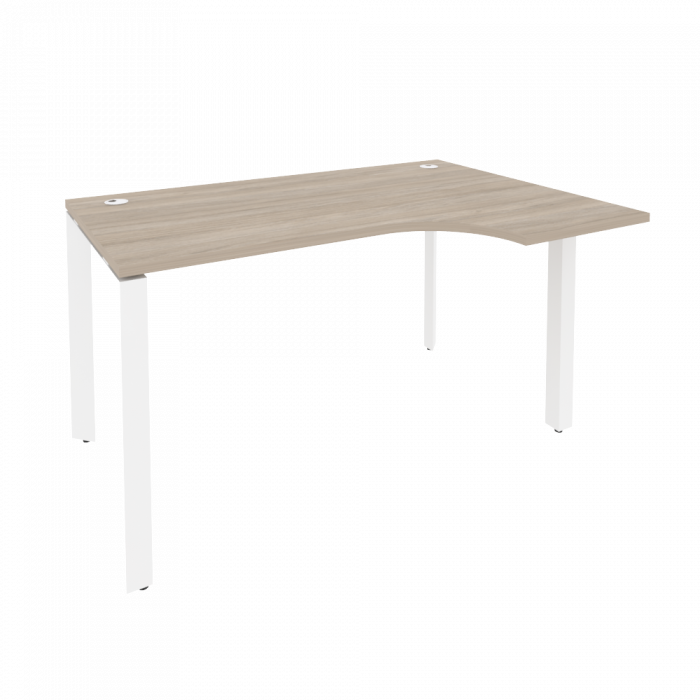 Onix Стол эргономичный правый на П-образном м/к O.MP-SA-2 (R) Дуб Аттик/Металл Белый 1380*980*750 (7