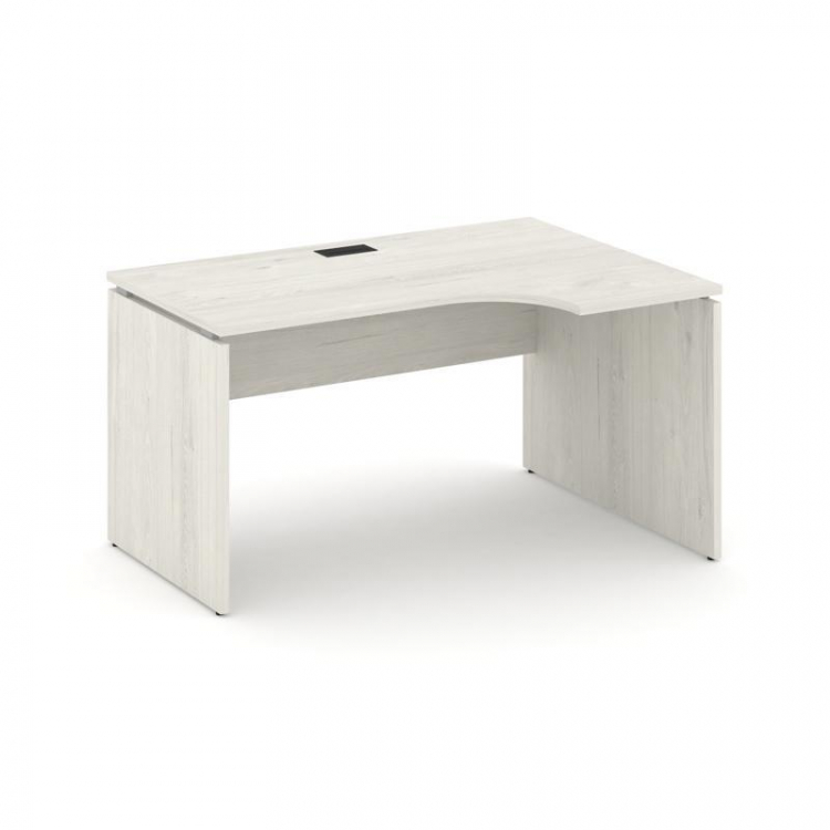 Style Project Стол рабочий эргоном. SN-D.SPA-022(R) Дуб Наварра/Черная Заглушка 1580*800/980*750