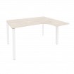 Onix Стол эргономичный правый на П-образном м/к O.MP-SA-3 (R) Денвер Светлый/Металл Белый 1380*1180*
