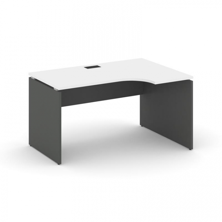 Style Project Стол рабочий эргоном. SN-D.SPA-012(R) Белый/Антрацит/Черная Заглушка 1580*700/980*750