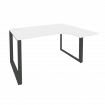 Onix Стол эргономичный правый на О-образном м/к O.MO-SA-3 (R) Белый Бриллиант/Металл Антрацит 1380*1