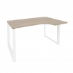 Onix Стол эргономичный правый на О-образном м/к O.MO-SA-2 (R) Дуб Аттик/Металл Белый 1380*980*750 (7