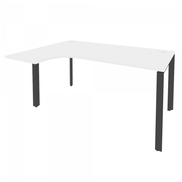 Onix Стол эргономичный левый на П-образном м/к O.MP-SA-4 (L) Белый Бриллиант/Металл Антрацит 1580*11