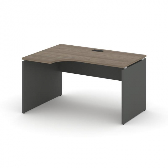 Style Project Стол рабочий эргоном. SN-D.SPA-001(L) Вяз Благородный/Антрацит/Черная Заглушка 1380*60