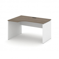 Style Project Стол рабочий эргоном. SN-D.SPA-011(L) Вяз Благородный/Белый/Черная Заглушка 1380*700/9