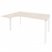 Onix Стол эргономичный левый на П-образном м/к O.MP-SA-4 (L) Денвер Светлый/Металл Белый 1580*1180*7