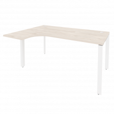 Onix Стол эргономичный левый на П-образном м/к O.MP-SA-4 (L) Денвер Светлый/Металл Белый 1580*1180*7