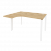 Onix Стол эргономичный левый на П-образном м/к O.MP-SA-3 (L) Тиквуд Светлый/Металл Белый 1380*1180*7