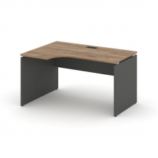 Style Project Стол рабочий эргоном. SN-D.SPA-001(L) Дуб Табак/Антрацит/Черная Заглушка 1380*600/980*
