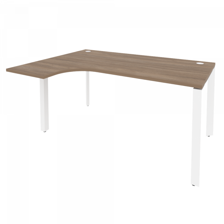 Onix Стол эргономичный левый на П-образном м/к O.MP-SA-4 (L) Дуб Аризона/Металл Белый 1580*1180*750