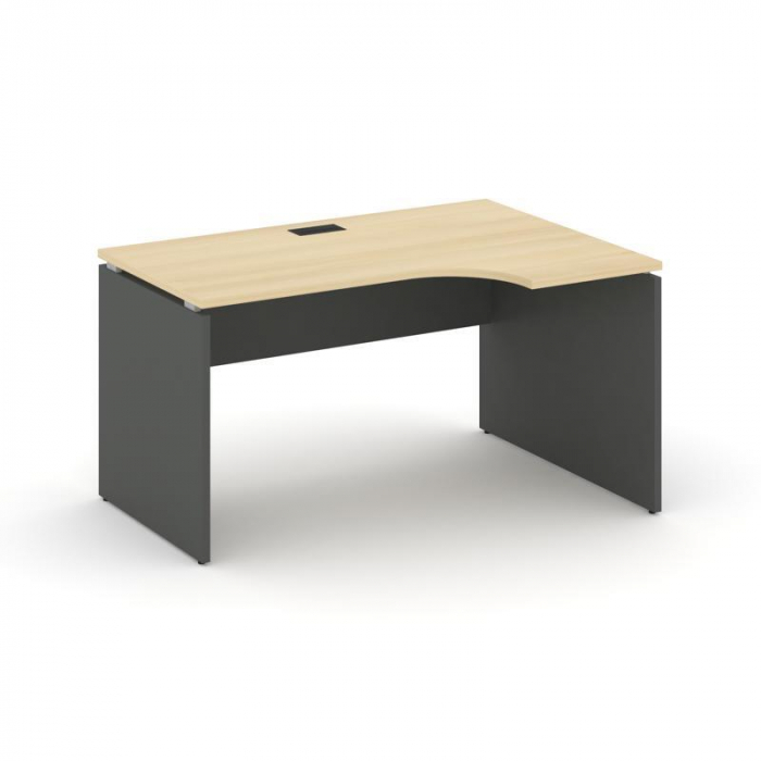 Style Project Стол рабочий эргоном. SN-D.SPA-002(R) Акация Лорка/Антрацит/Черная Заглушка 1580*600/9