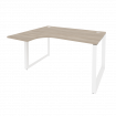 Onix Стол эргономичный левый на О-образном м/к O.MO-SA-3 (L) Дуб Аттик/Металл Белый 1380*1180*750 (8