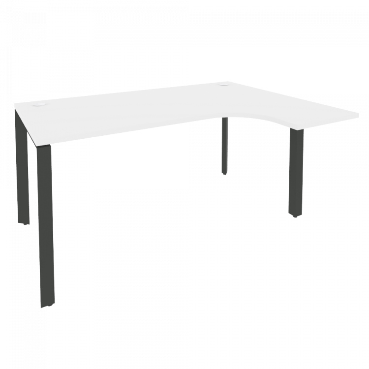 Onix Стол эргономичный правый на П-образном м/к O.MP-SA-4 (R) Белый Бриллиант/Металл Антрацит 1580*1