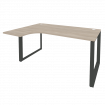 Onix Стол эргономичный левый на О-образном м/к O.MO-SA-4 (L) Дуб Аттик/Металл Антрацит 1580*1180*750