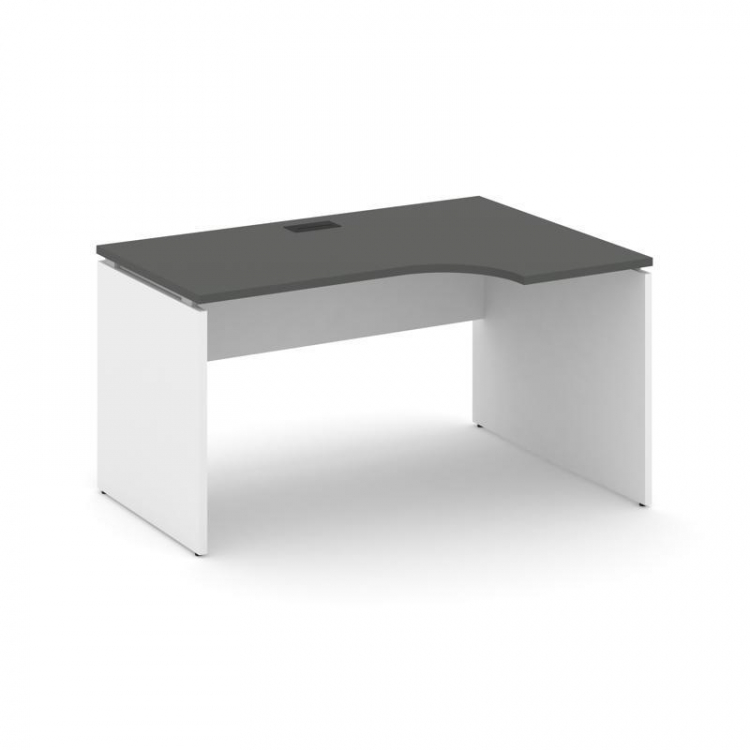 Style Project Стол рабочий эргоном. SN-D.SPA-001(R) Антрацит/Белый/Черная Заглушка 1380*600/980*750