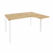 Onix Стол эргономичный правый на П-образном м/к O.MP-SA-3 (R) Тиквуд Светлый/Металл Белый 1380*1180*