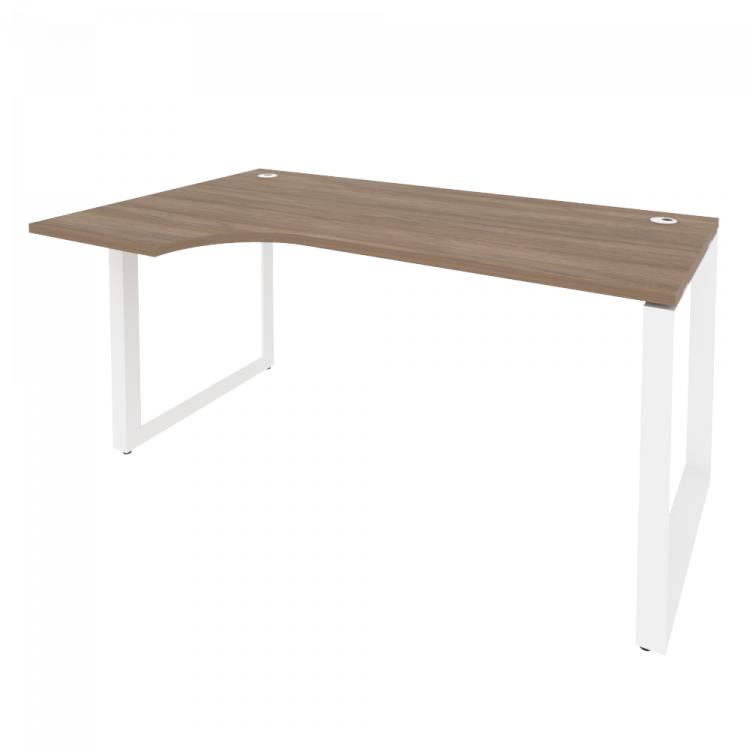 Onix Стол эргономичный левый на О-образном м/к O.MO-SA-1 (L) Дуб Аризона/Металл Белый 1580*980*750 (