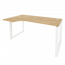 Onix Стол эргономичный левый на О-образном м/к O.MO-SA-1 (L) Тиквуд Светлый/Металл Белый 1580*980*75