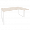 Onix Стол эргономичный правый на О-образном м/к O.MO-SA-4 (R) Денвер Светлый/Металл Белый 1580*1180*