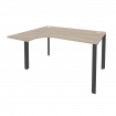 Onix Стол эргономичный левый на П-образном м/к O.MP-SA-3 (L) Дуб Аттик/Металл Антрацит 1380*1180*750