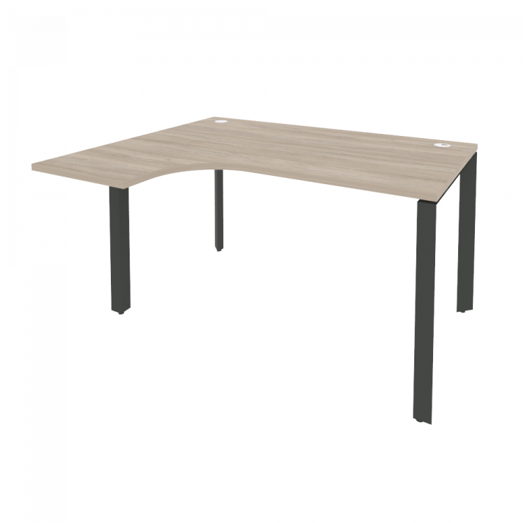 Onix Стол эргономичный левый на П-образном м/к O.MP-SA-3 (L) Дуб Аттик/Металл Антрацит 1380*1180*750