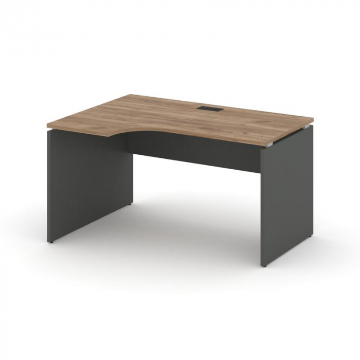 Стайл Проджект Стол рабочий эргоном. SN-D.SPA-002(L) Дуб Табак/Антрацит NEW/Черная Заглушка 1580*600
