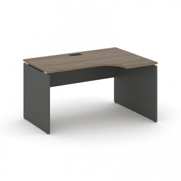 Style Project Стол рабочий эргоном. SN-D.SPA-002(R) Вяз Благородный/Антрацит/Черная Заглушка 1580*60