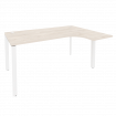 Onix Стол эргономичный правый на П-образном м/к O.MP-SA-4 (R) Денвер Светлый/Металл Белый 1580*1180*