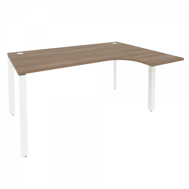 Onix Стол эргономичный правый на П-образном м/к O.MP-SA-4 (R) Дуб Аризона/Металл Белый 1580*1180*750