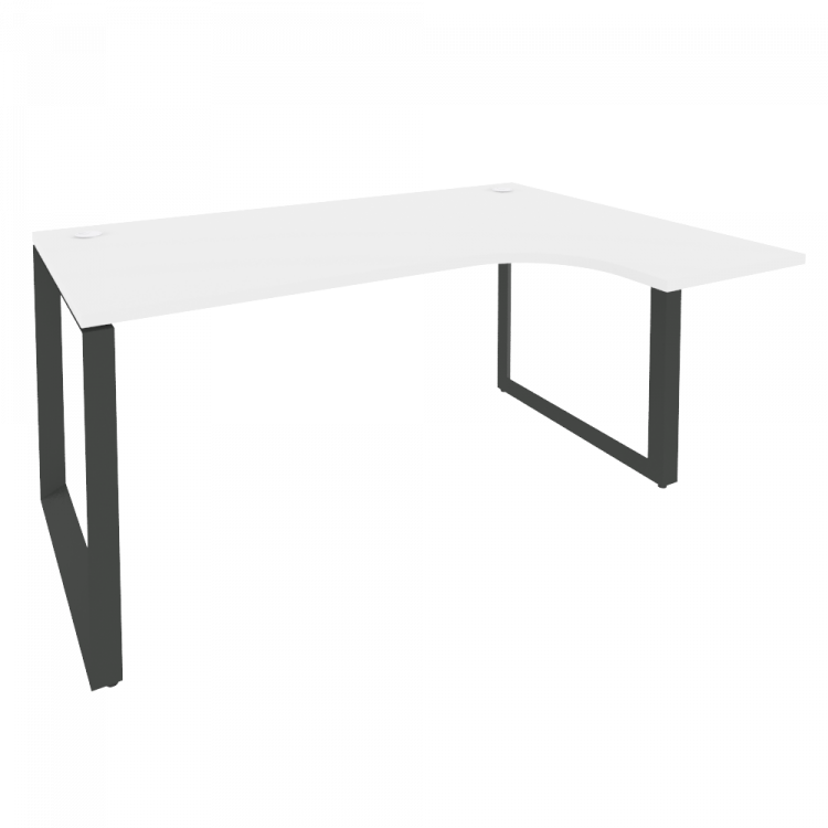 Onix Стол эргономичный правый на О-образном м/к O.MO-SA-4 (R) Белый Бриллиант/Металл Антрацит 1580*1