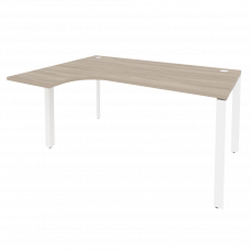 Onix Стол эргономичный левый на П-образном м/к O.MP-SA-4 (L) Дуб Аттик/Металл Белый 1580*1180*750 (8