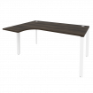 Onix Стол эргономичный левый на П-образном м/к O.MP-SA-4 (L) Дуб Мали/Металл Белый 1580*1180*750 (80