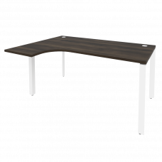 Onix Стол эргономичный левый на П-образном м/к O.MP-SA-4 (L) Дуб Мали/Металл Белый 1580*1180*750 (80