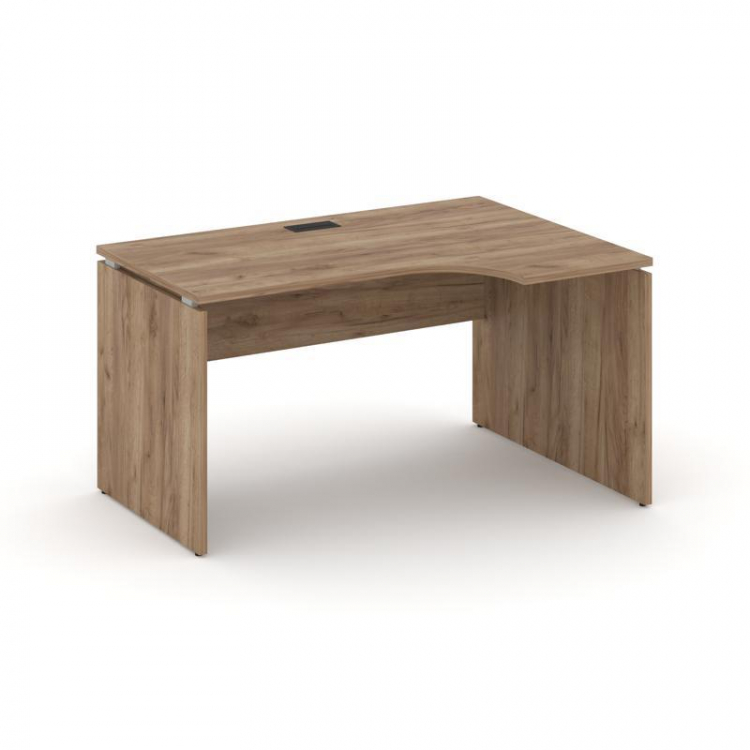 Style Project Стол рабочий эргоном. SN-D.SPA-012(R) Дуб Табак/Черная Заглушка 1580*700/980*750