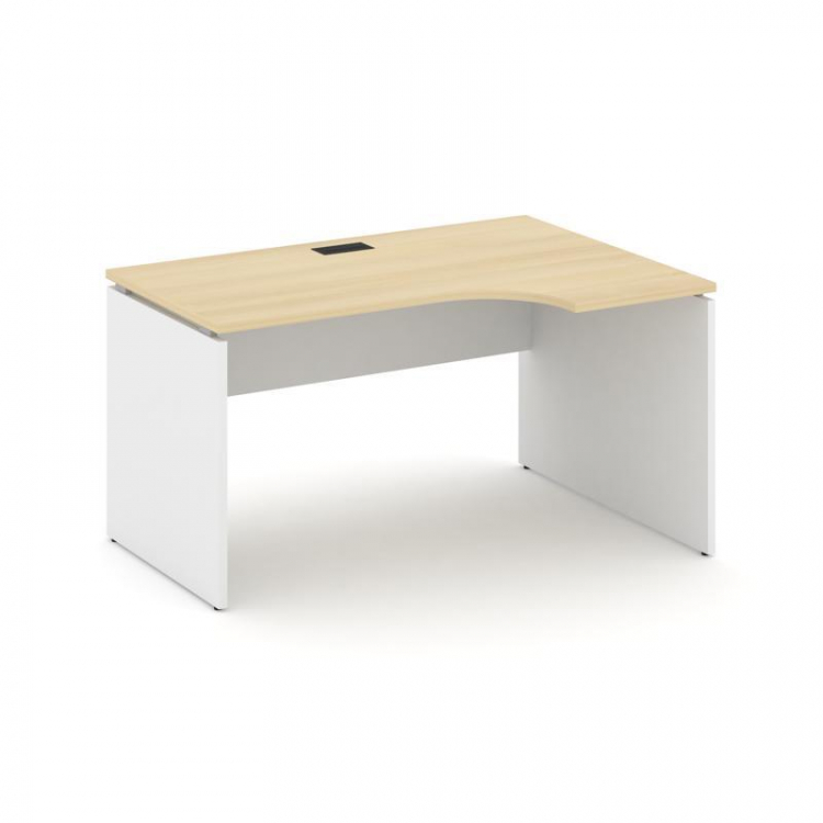 Style Project Стол рабочий эргоном. SN-D.SPA-011(R) Акация Лорка/Белый/Черная Заглушка 1380*700/980*