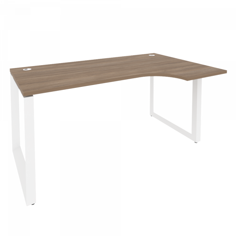 Onix Стол эргономичный правый на О-образном м/к O.MO-SA-1 (R) Дуб Аризона/Металл Белый 1580*980*750