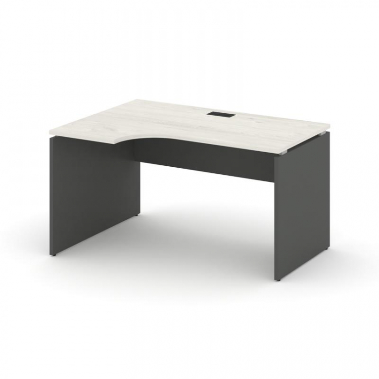 Стайл Проджект Стол рабочий эргоном. SN-D.SPA-002(L) Дуб Наварра/Антрацит NEW/Черная Заглушка 1580*6