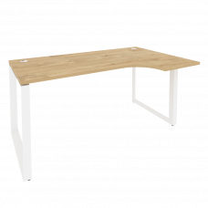 Onix Стол эргономичный правый на О-образном м/к O.MO-SA-1 (R) Тиквуд Светлый/Металл Белый 1580*980*7