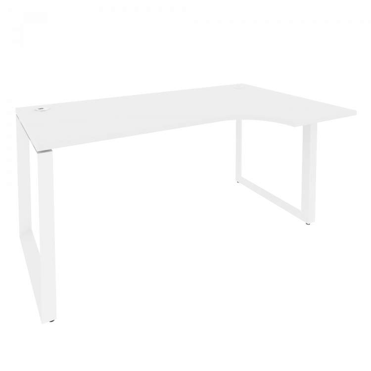 Onix Стол эргономичный правый на О-образном м/к O.MO-SA-1 (R) Белый Бриллиант/Металл Белый 1580*980*