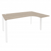 Onix Стол эргономичный правый на П-образном м/к O.MP-SA-4 (R) Дуб Аттик/Металл Белый 1580*1180*750 (