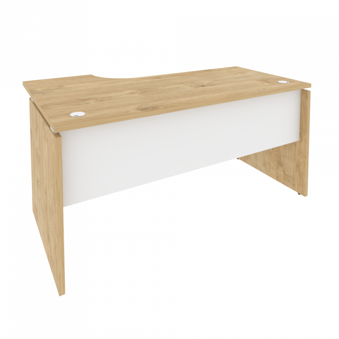 Оникс Стол эргономичный правый O.SA-1 (R) Тиквуд Светлый/Белый Бриллиант 1580*980*750 (720/460)