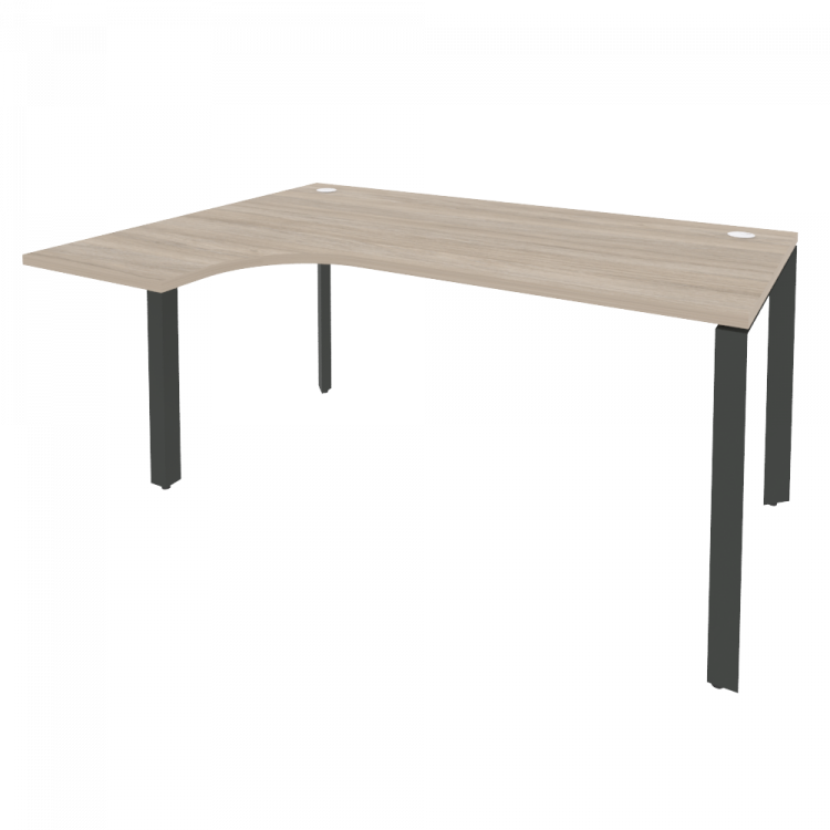 Onix Стол эргономичный левый на П-образном м/к O.MP-SA-4 (L) Дуб Аттик/Металл Антрацит 1580*1180*750