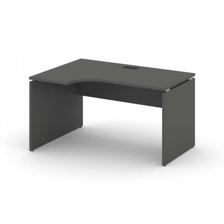 Style Project Стол рабочий эргоном. SN-D.SPA-012(L) Антрацит/Черная Заглушка 1580*700/980*750
