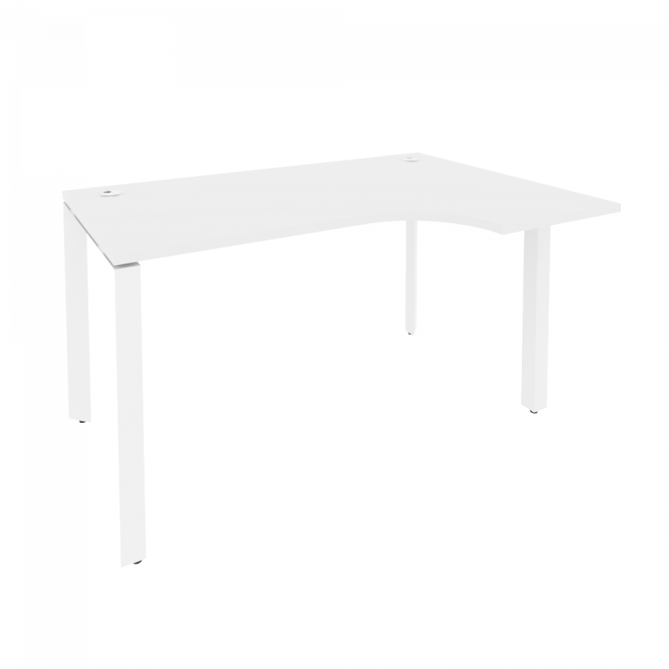 Onix Стол эргономичный правый на П-образном м/к O.MP-SA-2 (R) Белый Бриллиант/Металл Белый 1380*980*