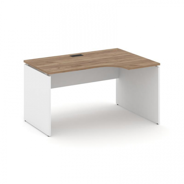 Style Project Стол рабочий эргоном. SN-D.SPA-012(R) Дуб Табак/Белый/Черная Заглушка 1580*700/980*750