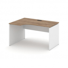 Style Project Стол рабочий эргоном. SN-D.SPA-022(L) Дуб Табак/Белый/Черная Заглушка 1580*800/980*750