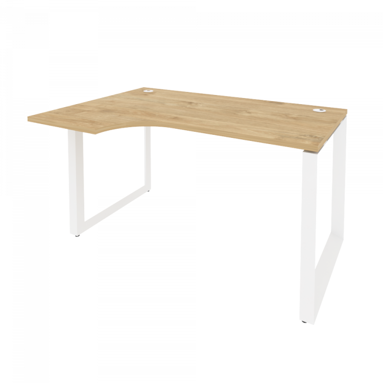 Onix Стол эргономичный левый на О-образном м/к O.MO-SA-2 (L) Тиквуд Светлый/Металл Белый 1380*980*75