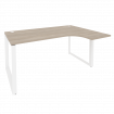 Onix Стол эргономичный правый на О-образном м/к O.MO-SA-4 (R) Дуб Аттик/Металл Белый 1580*1180*750 (